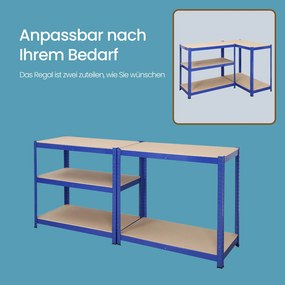 Estante de armazenamento para cargas pesadas 40 x 80 x 160 cm Azul
