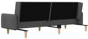Sofá-cama de 2 lugares tecido cinzento-escuro