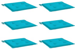 Almofadões p/ cadeira 6pcs 50x50x4cm tecido turquesa