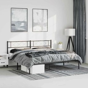 Estrutura de cama com cabeceira 183x213 cm metal preto