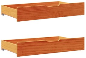 Cama sem colchão 75x190 cm madeira de pinho maciça castanho-mel