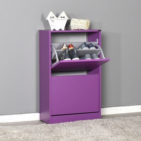 Sapateira "Vivid" - 51 x 84 x 26 cm - Roxo - Design Moderno