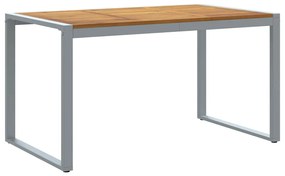 Mesa de Jantar ao Ar Livre vidaXL Cinza 140x80x75 cm Aço e Madeira Sól