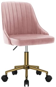 vidaXL Cadeira de escritório giratória veludo rosa