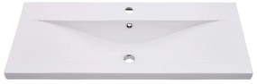 Lavatório embutido 91x39,5x18,5 cm cerâmica branco