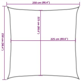 Para-sol estilo vela 160 g/m² 2,5x2,5 m PEAD cinza-acastanhado