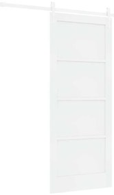 Porta Deslizante vidaXL com Conjunto de Ferragens Branca 83x202 cm Mad