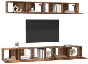 Conjunto de Estantes para TV 5 pcs Madeira antiga Médio