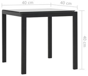 Espreguiçadeiras com mesa 2 pcs vime PE e textilene preto