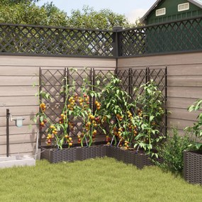 Jardineiras vidaXL com sistema de irrigação por água 5 pcs Castanho