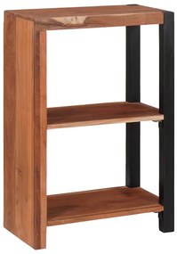 vidaXL Estante Marrom, Preto 50 x 30 x 75 cm Madeira Sólida de Acácia