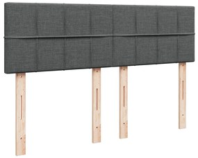 Cama com molas/colchão 160x200 cm tecido cinzento-escuro