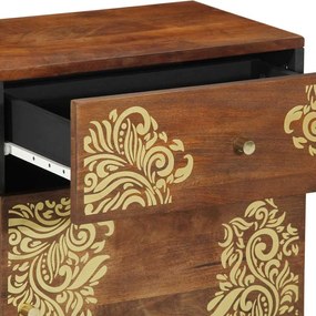 Mesa de Cabeceira Castanho mel Madeira maciça 50 x 33 x 60 cm