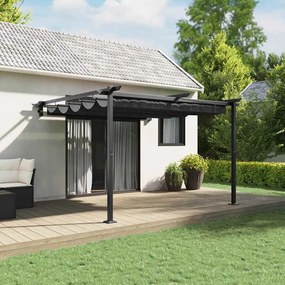 vidaXL Gazebo Montado na Parede Cinzento-escuro 3 x 3 m Aço
