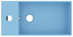 Lavatório WC c/ extravasamento cerâmica azul-claro