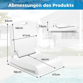 Cadeira dobrável portátil para exterior, piscina branca