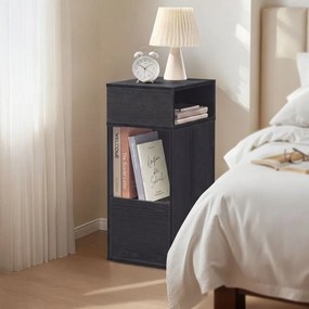Mesa de cabeçeira com gaveta, 30 x 25 x 59,4 cm, preto