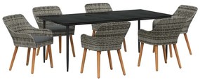 <strong>Conjunto de Jantar para Jardim de 7 Peças</strong> - Cinza em