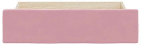 Gavetas de cama 2 pcs derivados de madeira e veludo rosa