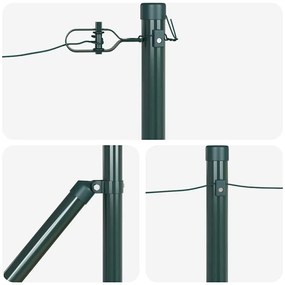 Conjunto de Postes de Cerca com Espeto 13 pcs Verde Ø32mm 60 cm