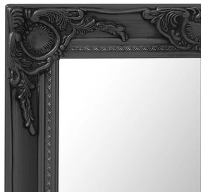 Espelho de parede estilo barroco 60x60 cm preto