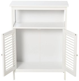 Armário de banheiro auxiliar com 2 portas Prateleiras 60x30x81,6 cm Branco