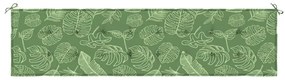 Almofadão para banco de jardim 200x50x4 cm tecido padrão folhas