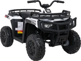 Moto 4 eletrica Crianças ATV WOLF 24V 4x4, 4 motores 200W, Rodas de espuma EVA, Assento Couro ecológico Branca