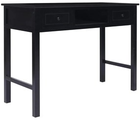 vidaXL Secretária 108x45x76 cm madeira de paulownia maciça preto
