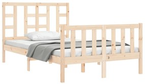 Estrutura de cama com cabeceira 120x200 cmmadeira maciça