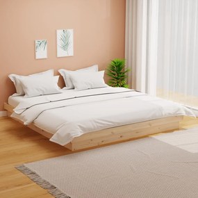 vidaXL Estrutura de cama sem colchão 160x200 cm madeira maciça