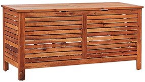 Caixa de arrumação para jardim em madeira castanha escura 130 x 64 cm RIVIERA Beliani