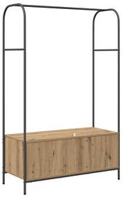 Cabide de Roupas com Prateleiras em Carvalho Artesanal 100x44x160 cm