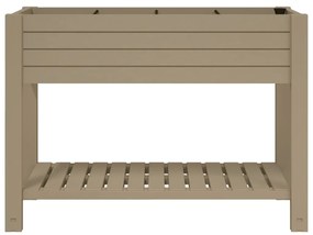 Canteiro elevado 110x45x79 cm polipropileno castanho-claro