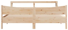 Estrutura de cama com cabeceira 200x200 cm pinho maciço