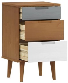 Mesa de cabeceira MOLDE 40x35x65 cm pinho maciço castanho