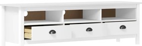 Móvel de TV Hill 158x40x47 cm pinho maciço branco