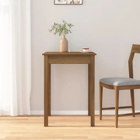vidaXL Mesa de jantar 55x55x75 cm madeira de pinho maciça castanho mel