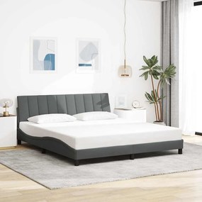 Estrutura de cama sem colchão 180x200 cm tecido cinzento-escuro