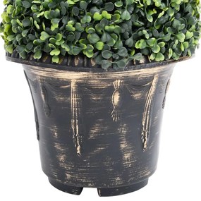 Planta artificial buxo em espiral com vaso 59 cm verde