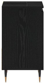 Armário de pia de banheiro vidaXL Preto Carvalho 65x33x60 cm Madeira e
