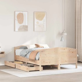 vidaXL Cama sem colchão 120x200 cm madeira de pinho maciça