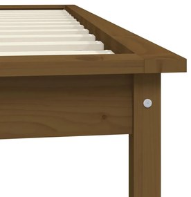 Estrutura de cama solteiro 90x190 cm pinho maciço castanho mel