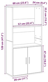 Estante 60x24x120 cm derivados de madeira carvalho artisiano