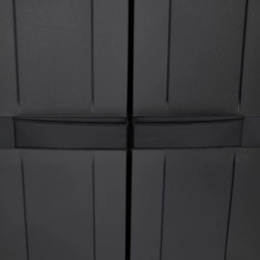 Móvel de arrumação para exterior 65x37x165 PP preto