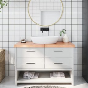 Bancada p/ WC 120x50x(2-6) cm madeira maciça tratada castanho