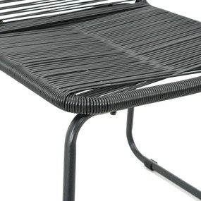 Cadeiras de exterior 2 pcs vime PE preto