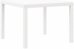 Conjunto de Jantar para Jardim 5 pcs Branco Vime