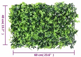 Vedação de folhas artificiais 24 pcs 40x60 cm verde