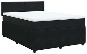 Cama com molas/colchão 160x200 cm veludo preto